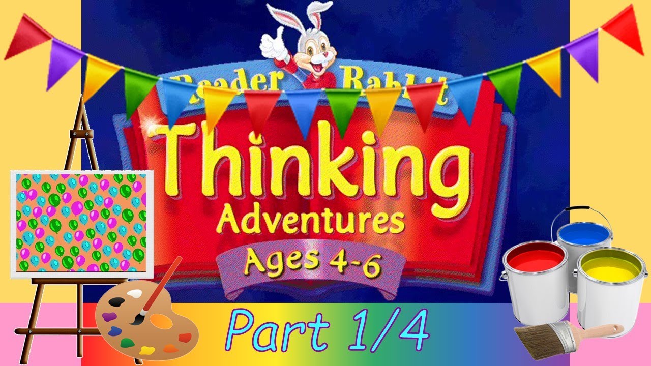 Reader Rabbit Thinking Adventures Ages 4-6 Part 1/4 - Painting wrapping papers and banners