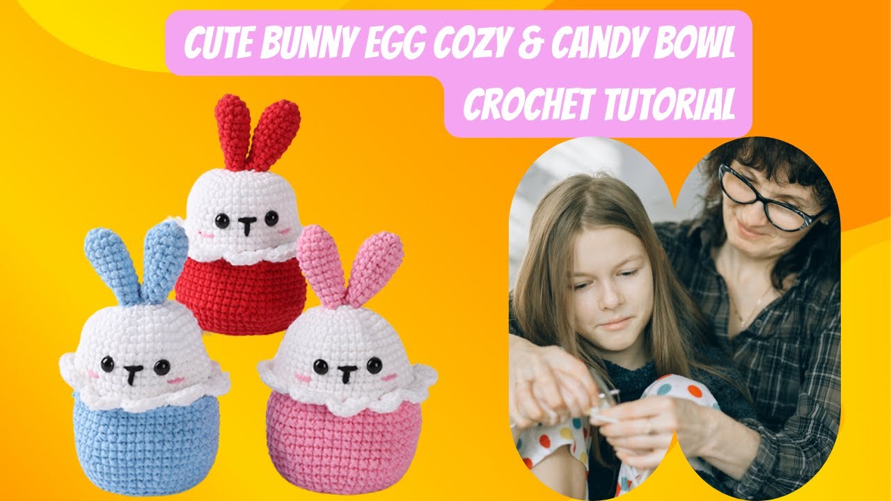 Part 2 & 3:Rabbit Ears & Body |Crochet Rabbit Egg Cozy Step-by-Step| Crochet Amigurumi for Beginners