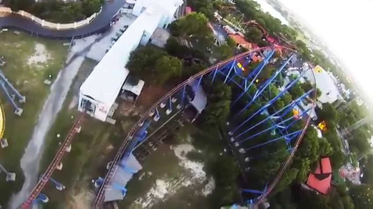Mr Freeze Roller Coaster Front Row - Six Flags Over Texas GoPro