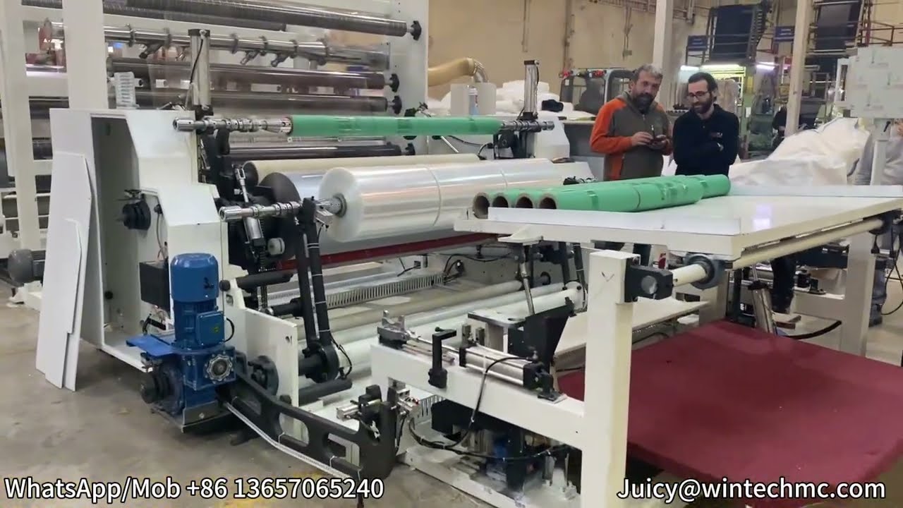 Automatic Back Rest Winding Stretch Film Production Line,60Kg stretch film jumbo roll machine|Turkey