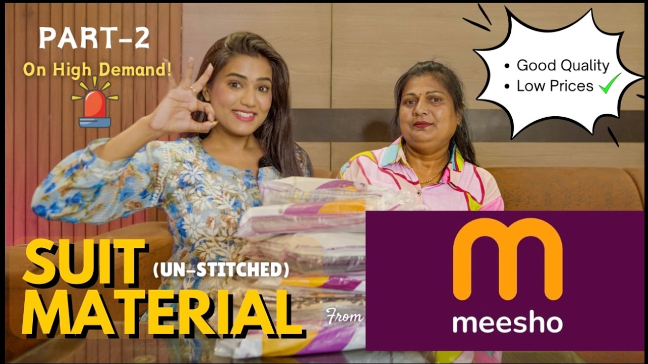 UNSTITCHED SUIT MATERIAL - PART 2 from MEESHO 💜 | Latest collection | honest Review | gimaashi