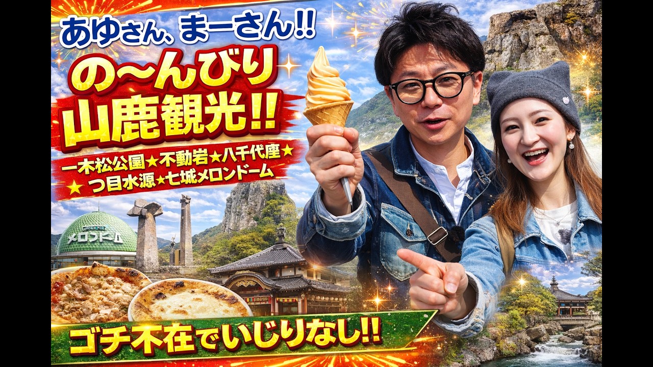 あゆさん、まーさん！！の～んびり山鹿観光！！一本松公園～不動岩～八千代座～一つ目水源～七城メロンドーム　ゴチ不在でいじりなし！！＃熊本観光 #散歩 #街歩き #tomoeru