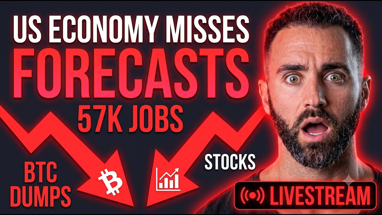 🚨US Economy Misses Forecasts: What the 57K Jobs Report Means for Bitcoin & Stocks