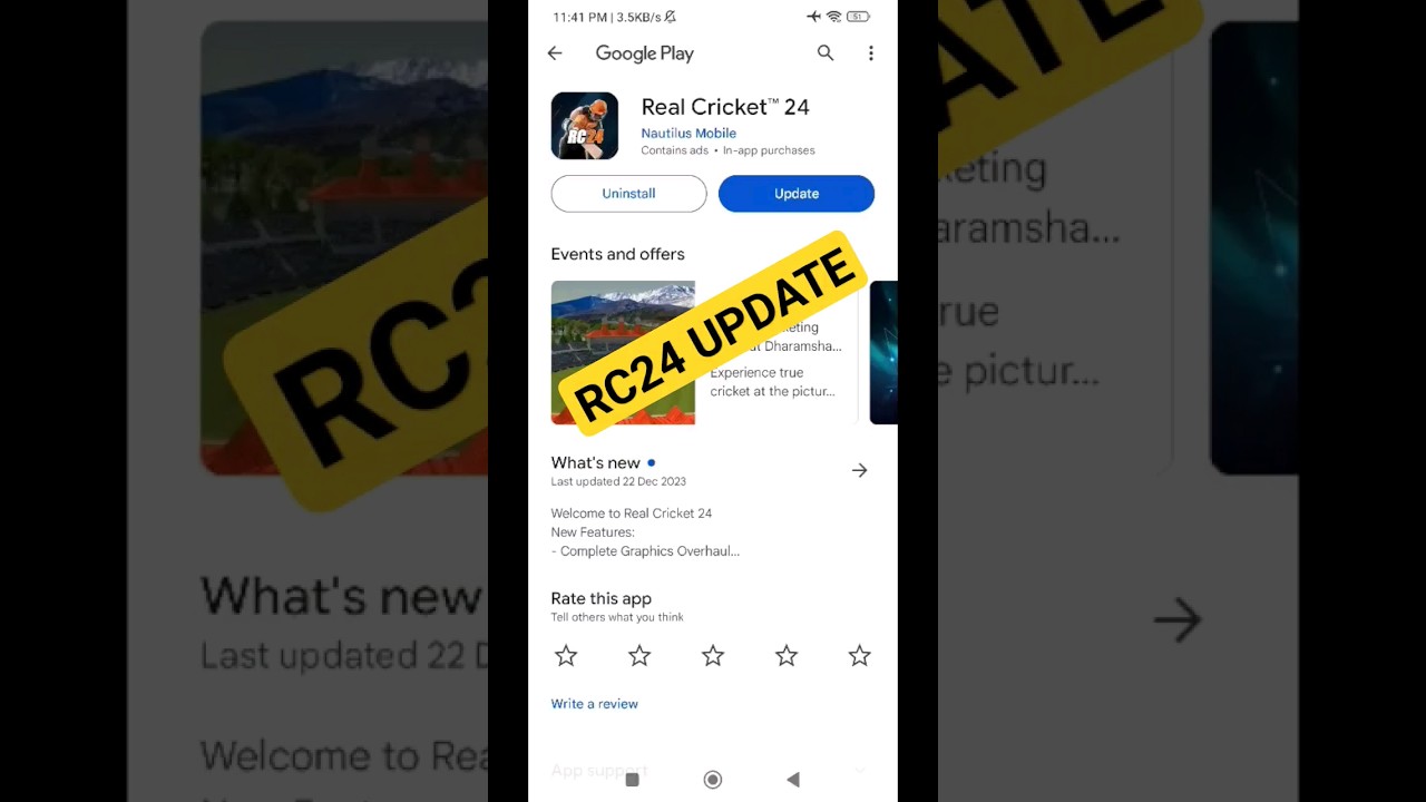 Real Cricket 24 new Update! IPL 2023 - T20, ODI, bug fix - RC24 PlayStore? 