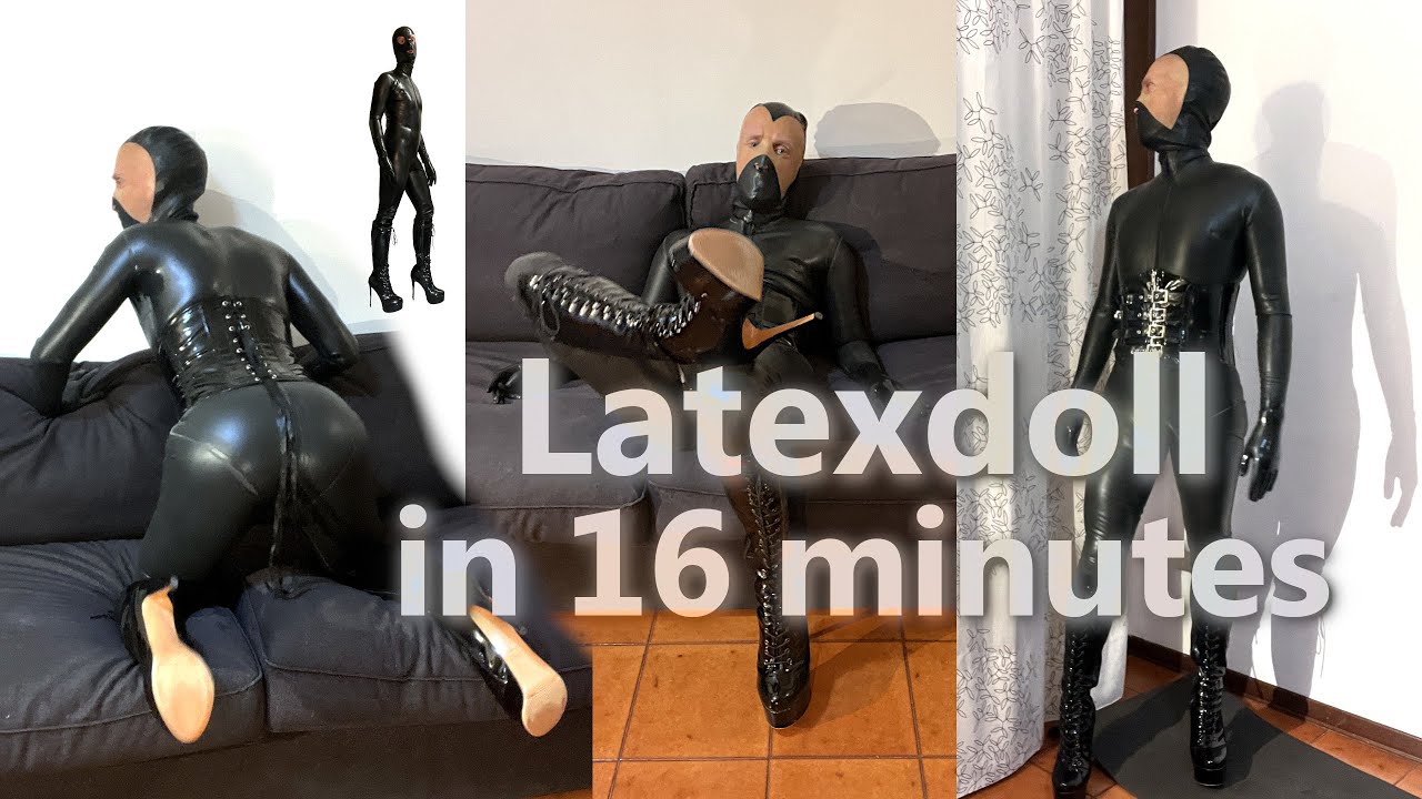 Latexdoll in 16 minutes: catsuit, boots and corset 