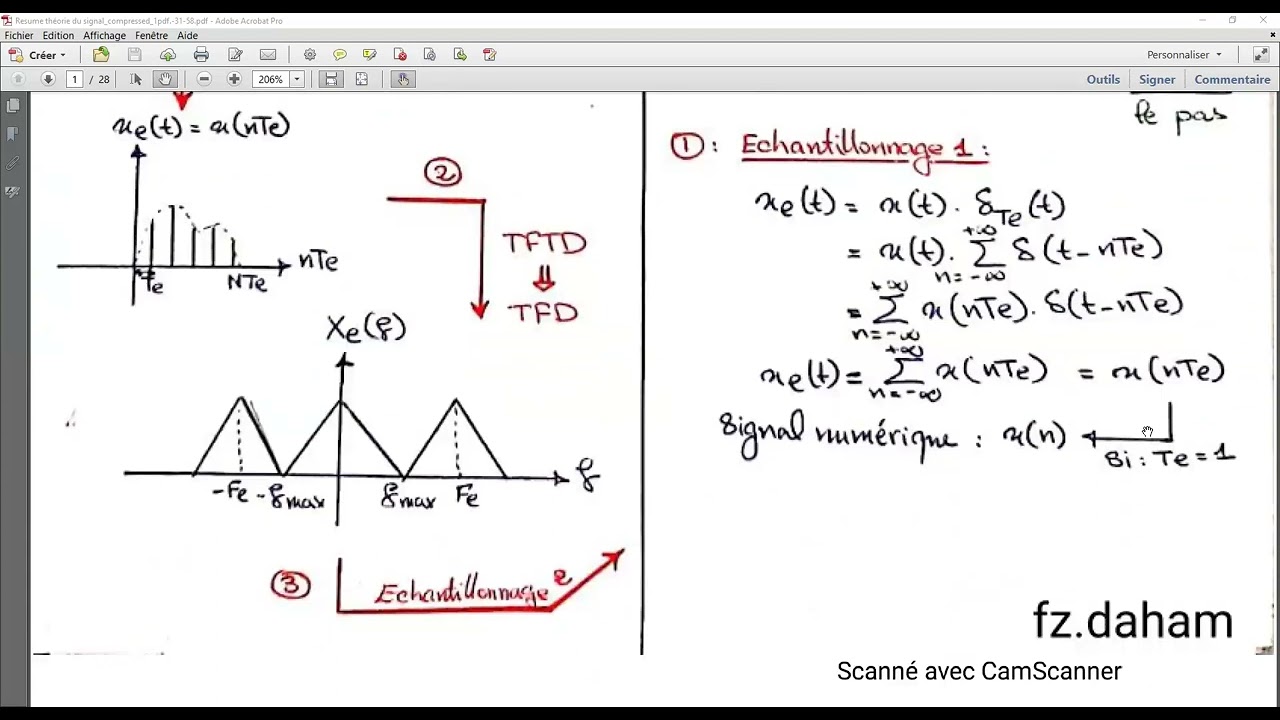 Révision N°1 Module traitement du signal L3 et Master1