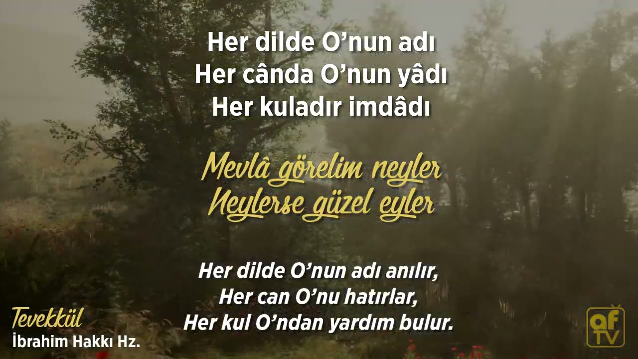 Tefvizname (Tevekkül) İbrahim Hakkı Hz.
