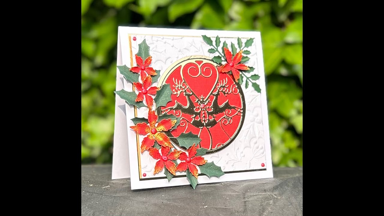 JND393 Stitch Poinsettia, JND400 Helen's Holly, JND396 Stag Circle