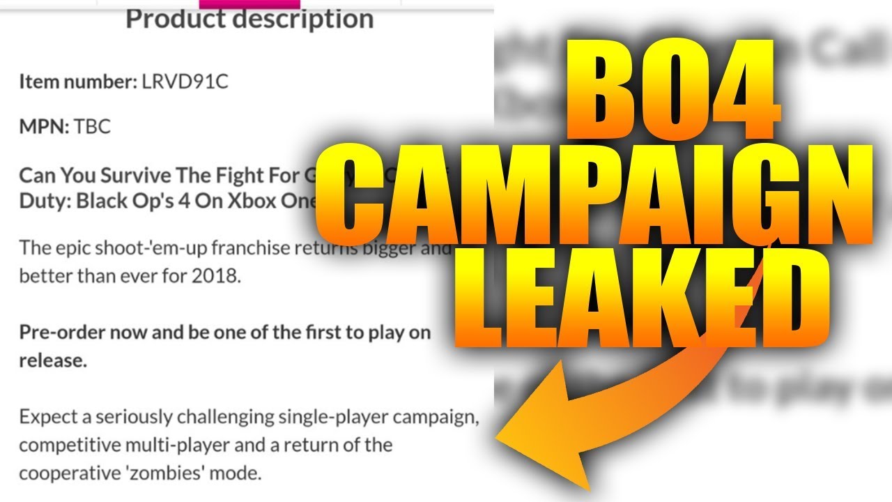 COD BO4 CAMPAIGN LEAKED!! - BLACK OPS 4 FAKE LEAKS!!