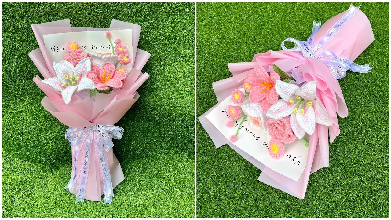 #172 Wrap A Bouquet Flowe |  Hướng Dẫn Cách Bó Hoa Len Lớn Chi Tiết Nhất