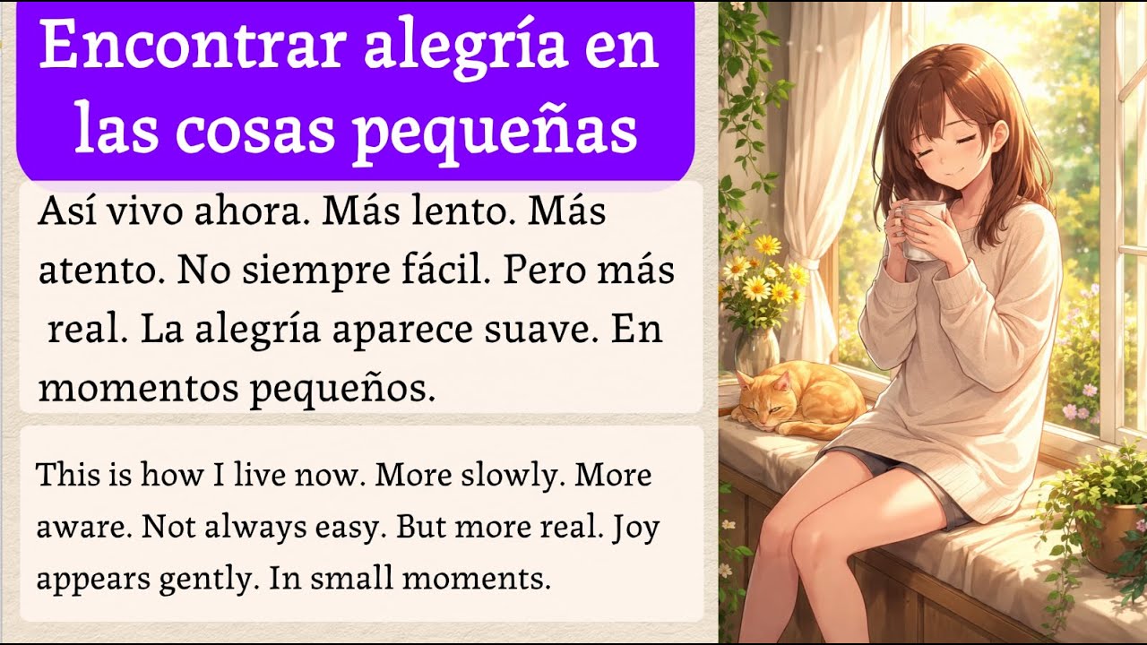 LEARN SPANISH with Simple Story for beginners (A1–A2) – Encontrar alegría en las cosas pequeñas