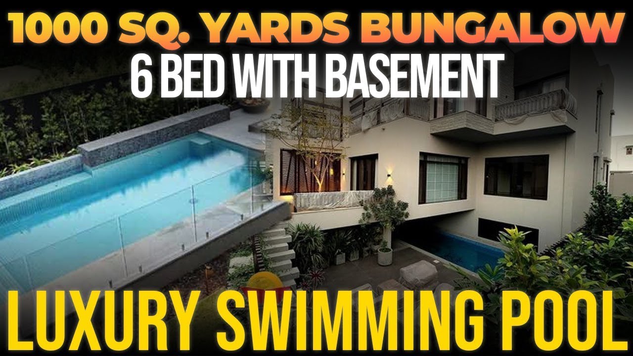 1000 Yards Bungalow 6 Bed With Basement Corner Bungalow | luxury swimming pool #property #bungalow