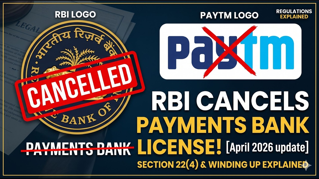 RBI Cancels Paytm Payments Bank License: Section 22(4) & Winding Up Explained