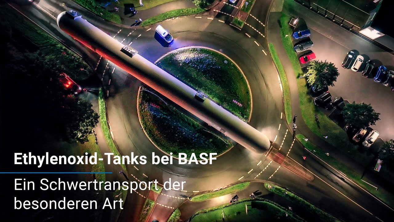 Ethylenoxid-Tanks bei BASF: Ein Schwertransport der besonderen Art