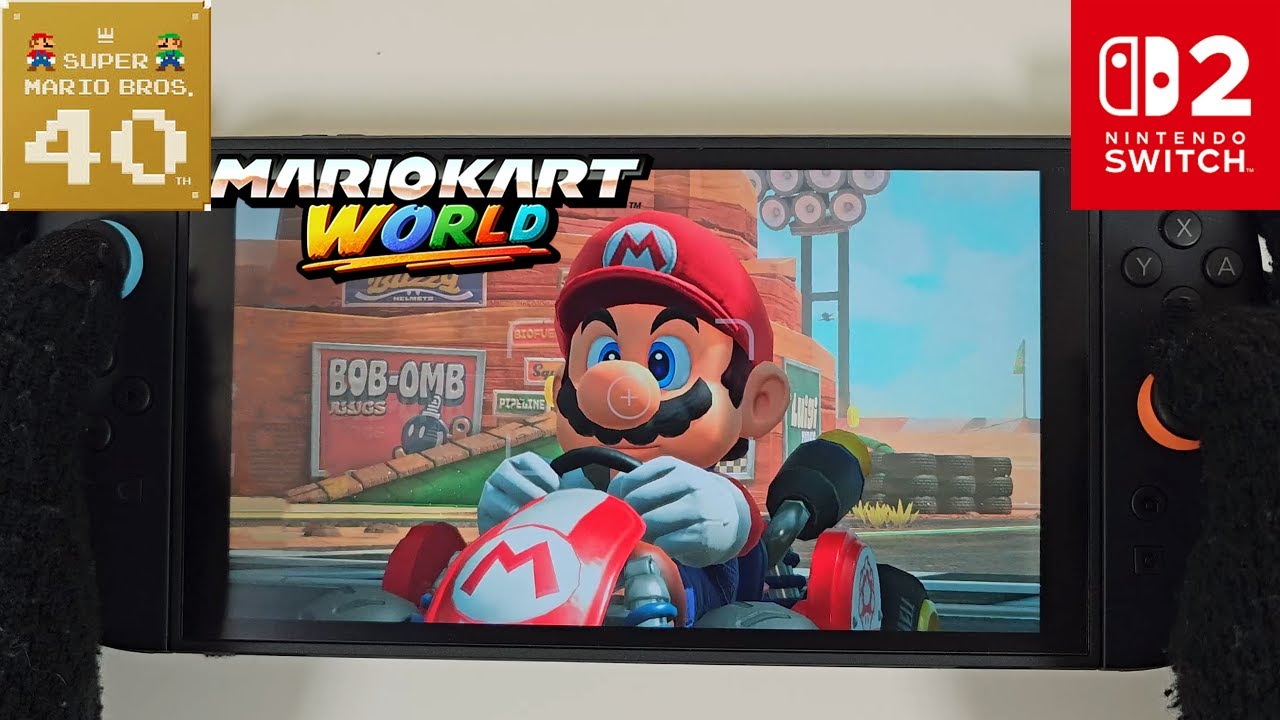Mario Kart World Free Roam - Nintendo Switch 2 Handheld Mode Gameplay