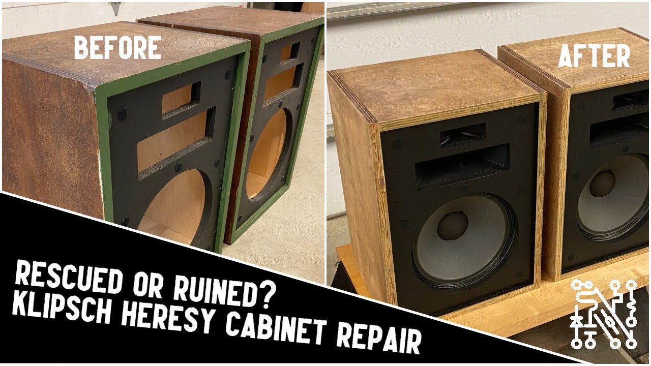 Klipsch Heresy I HBR (1.5) Cabinet Repair / Restoration - Can These Be Rescued?