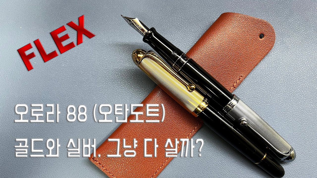 [만년필리뷰] 오로라 88 골드, 실버 스트라이프(EF닙)를 소개합니다 / Let me introduce Aurora Fountain Pen 88 Gold, Silver.