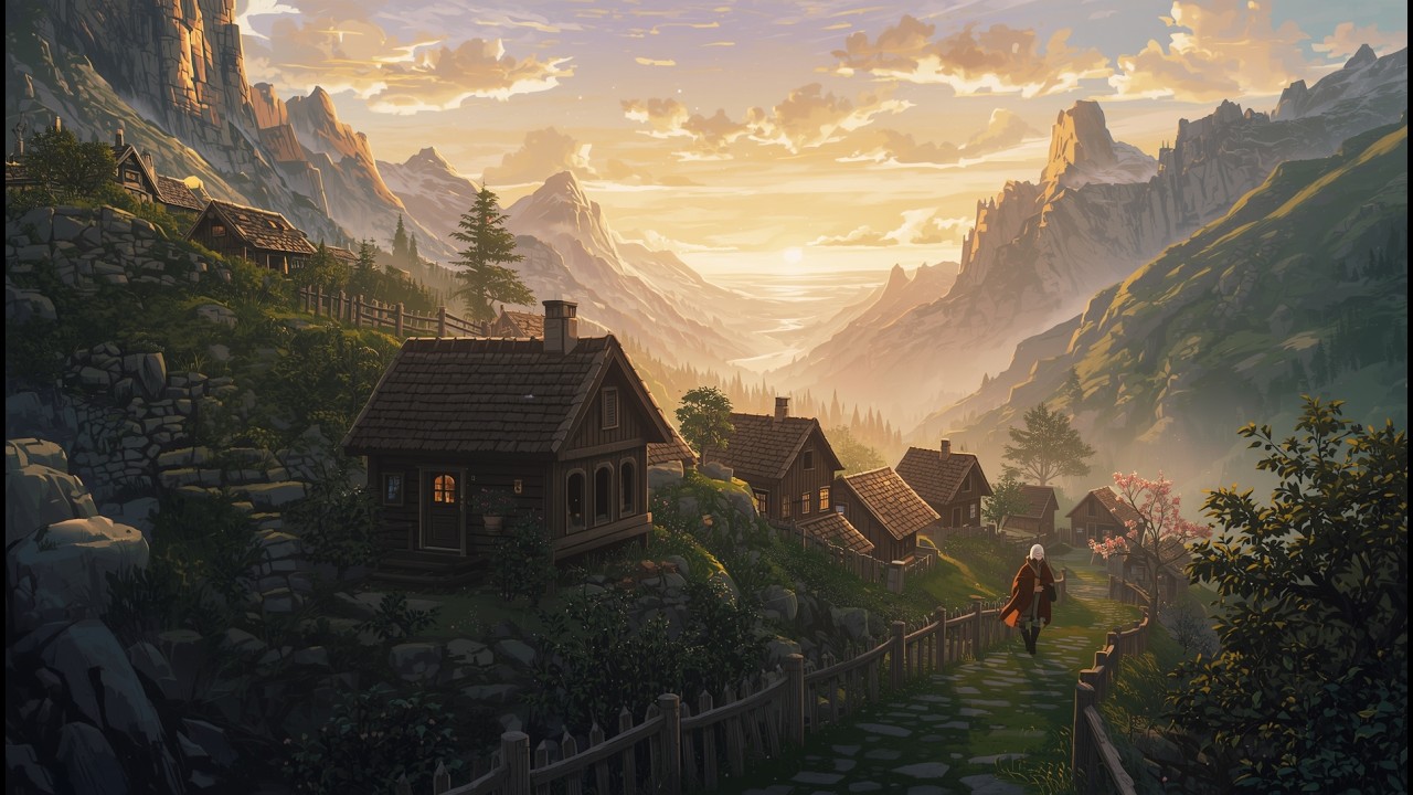 🏔️ Gentle morning in our calm Mountain Village - Sleep & Focus Music