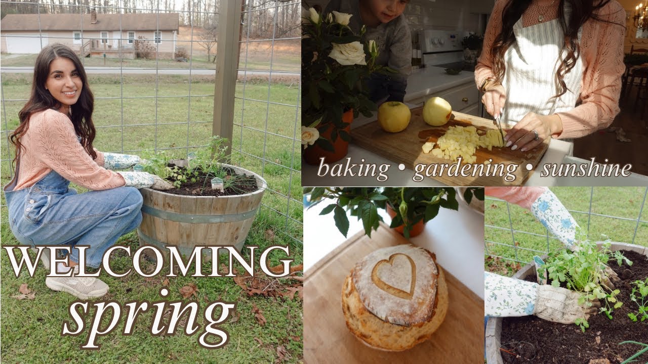DAY IN MY LIFE | decorating for spring, gardening, baking & getting outdoors! 🌷🪴🪏