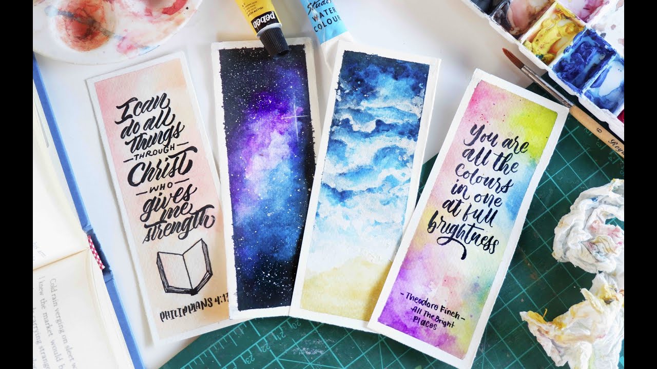HOW TO: DIY Bookmarks, Watercolor Painting and Calligraphy