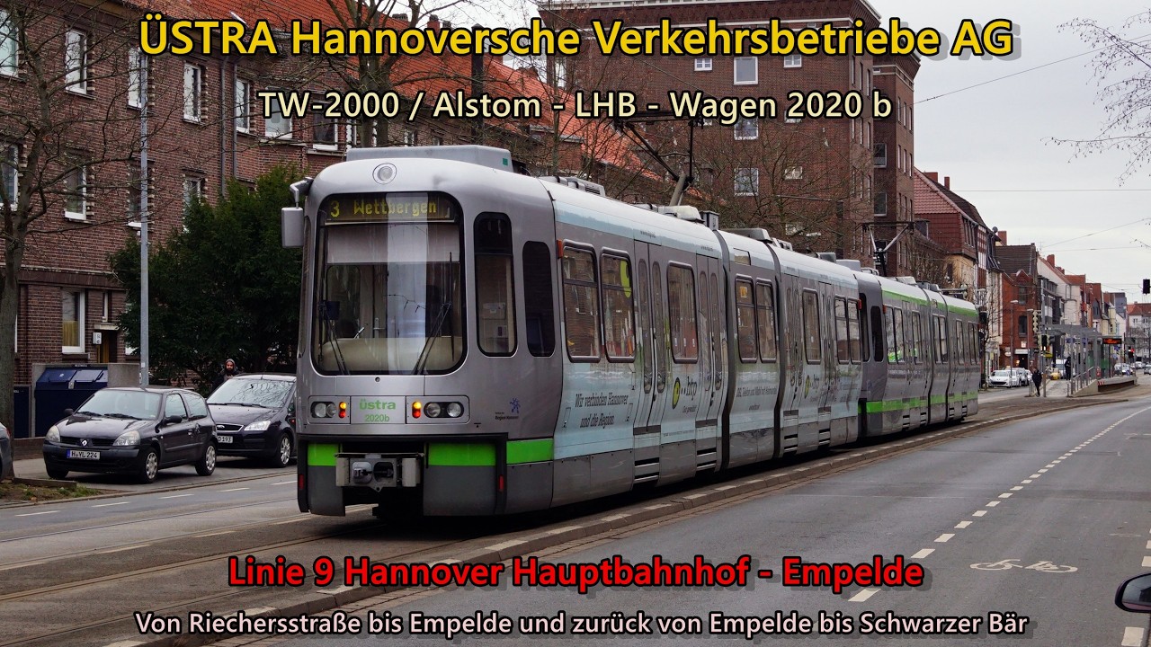 [Sound] Straßenbahn TW-2000 ÜSTRA Hannoversche Verkehrsbetriebe AG - 2020 - Linie 9 (Laut markant)