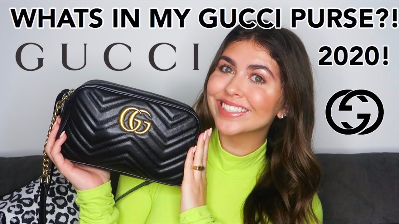 WHATS IN MY GUCCI PURSE 2020?! *designer edition* GG marmont small matelassé bag!