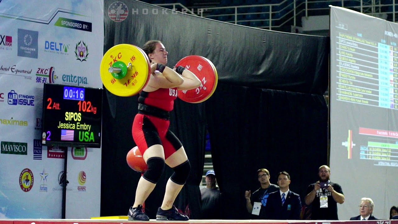 Jessica Sipos (69+) - 102kg Clean and Jerk @ 2016 Youth Worlds