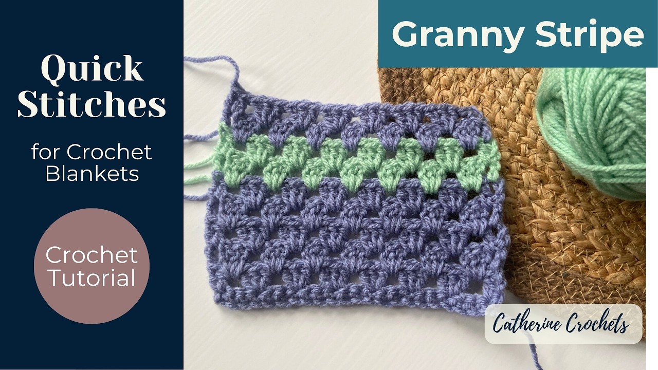 Quick Stitches for Crochet Blankets - Granny Stripe Tutorial + Colour Changes for Stripes!