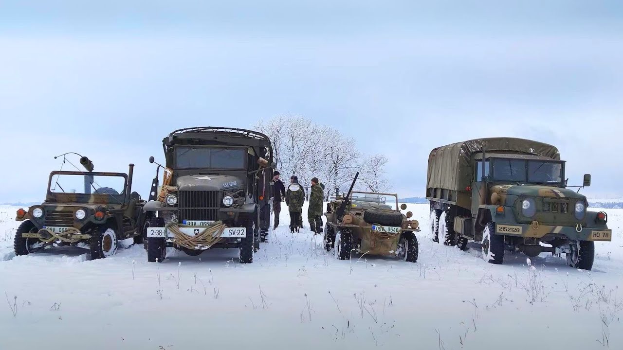 REO M35, GMC CCKW 353, M151 Mutt, VW 166 in winter