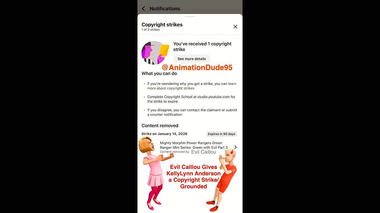 Evil Caillou Gives KellyLynn Anderson a Copyright Strike/Grounded
