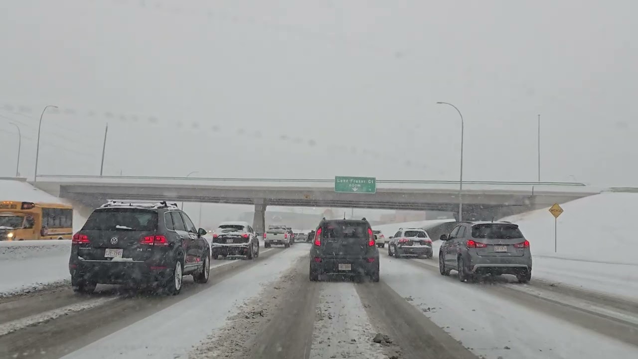 Snow Driving Calgary❄️4K
