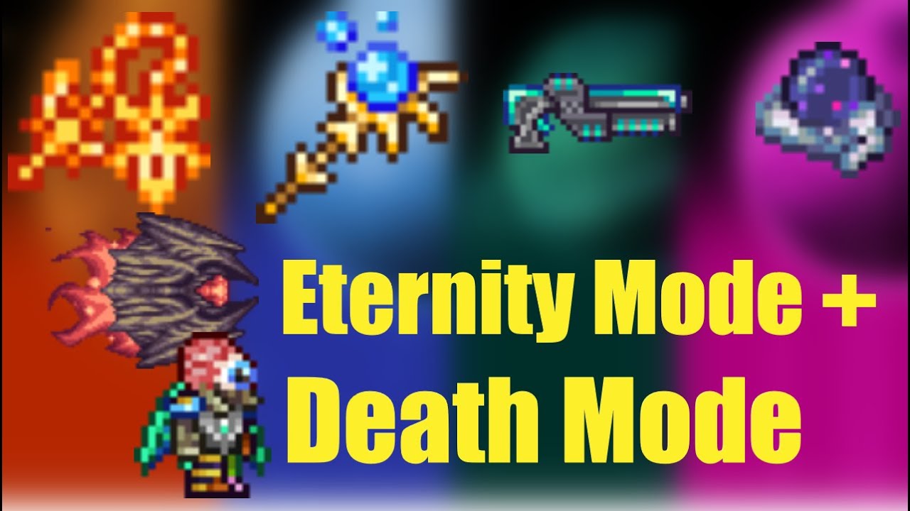 Terraria Supreme Buffed Celestial Pillar Weapon vs Eternity + Death Mode Boss Rush