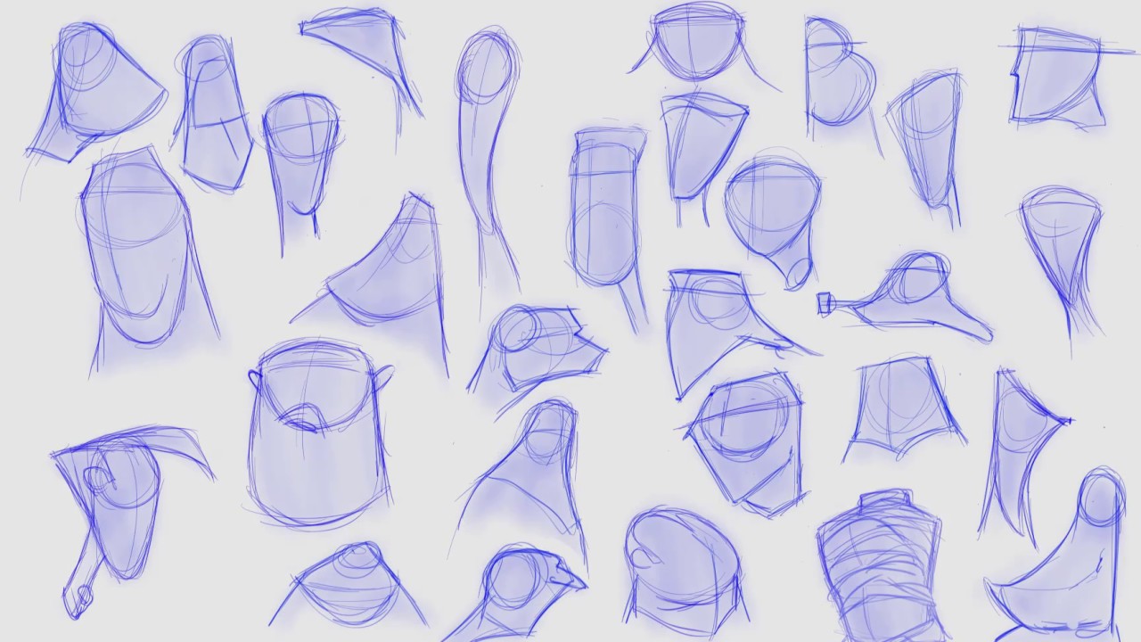 Character Design Basics- Head Shapes Exercise