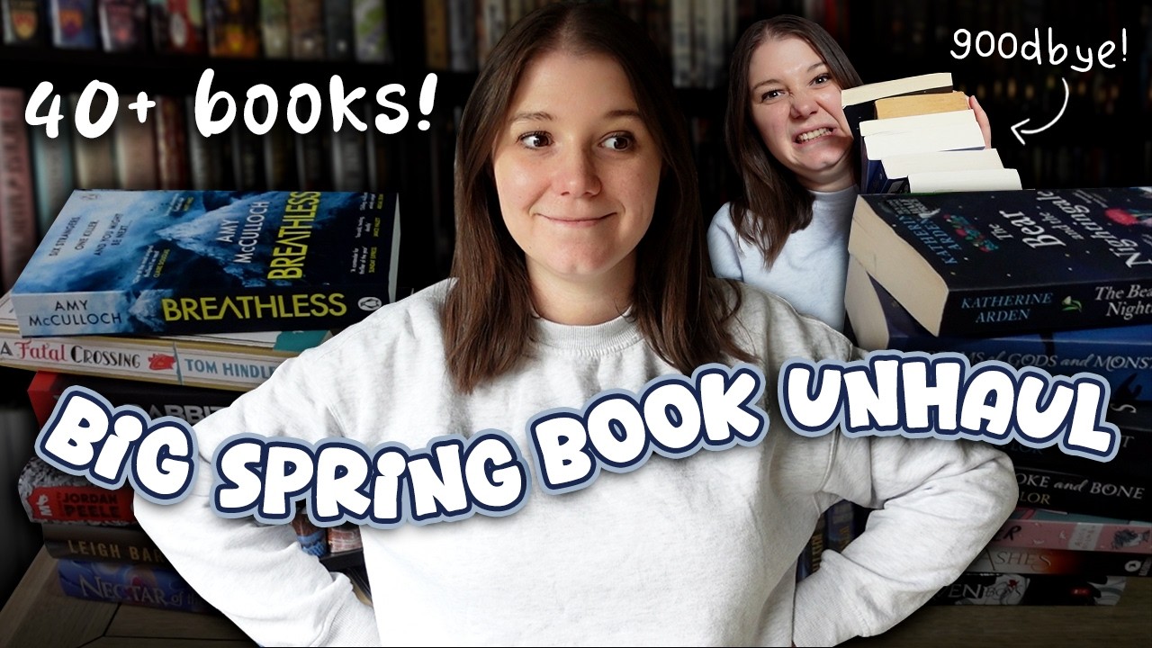 BIG BOOK UNHAUL (40+ books) 📚 spring clean my bookshelves with me 🧹🌸
