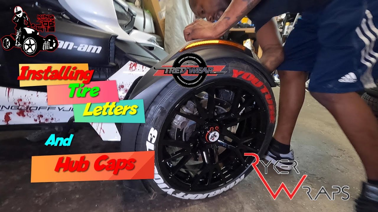 Installing tire letters,rims and center caps from Rykerwraps #ryker #canam #brp #rims