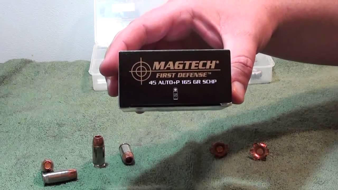 Тест баллистического геля: патрон .45 ACP Magtech 165gr +P SCHP