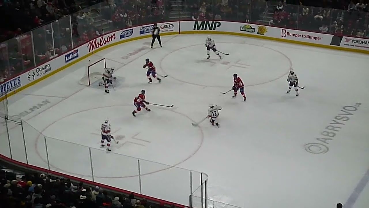 Jake Leschyshyn of the Rochester Americans scores vs. the Laval Rocket 3/6/26