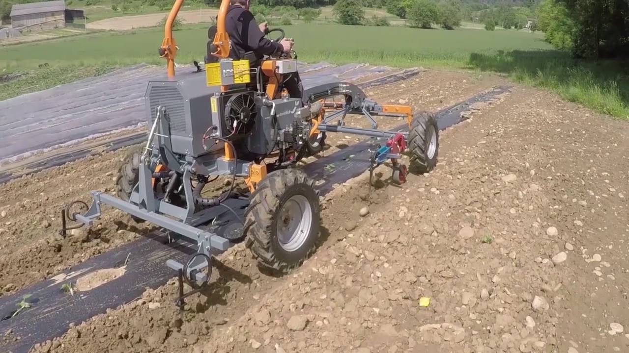 Terrateck - Binage de pr&eacute;cision sur paillage plastique avec porte outils Cultitrack