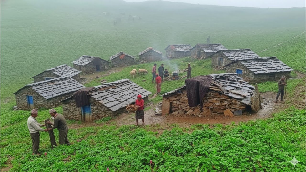 This Is Himalayan Village Durning The Heavy Rainy Day | Rural Village | Most Relaxing | 