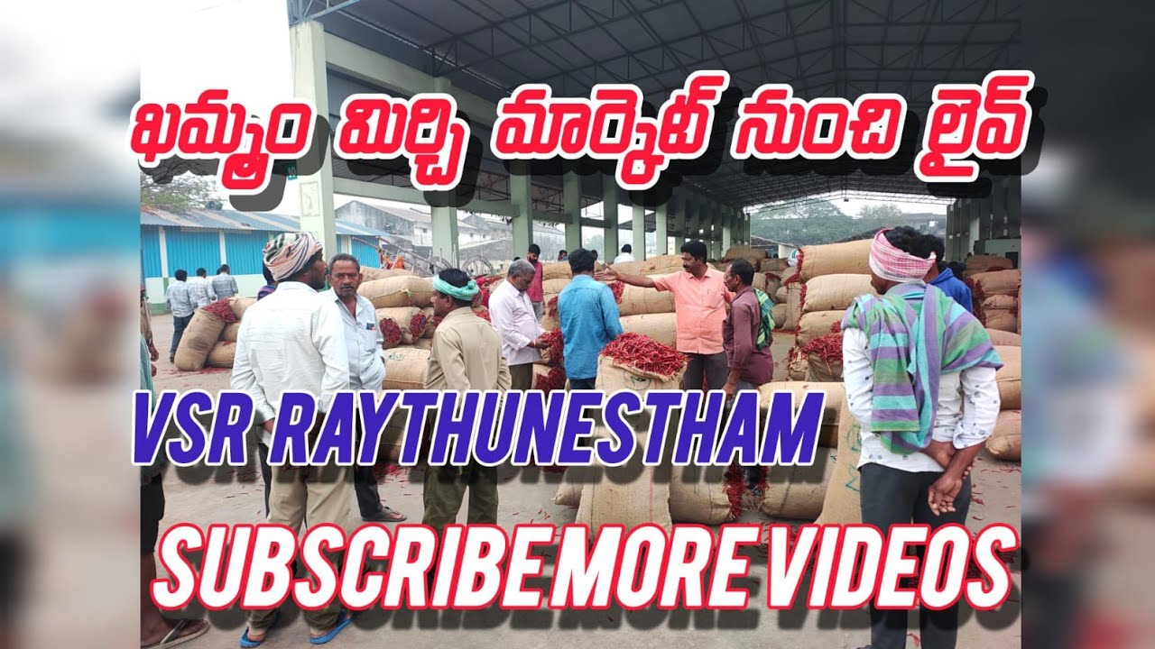 ఈరోజు ఖమ్మం మిర్చి మార్కెట్ నుండి లైవ్ #RayThuNeSthaM is live  today Khammam mirchi market live #vsr