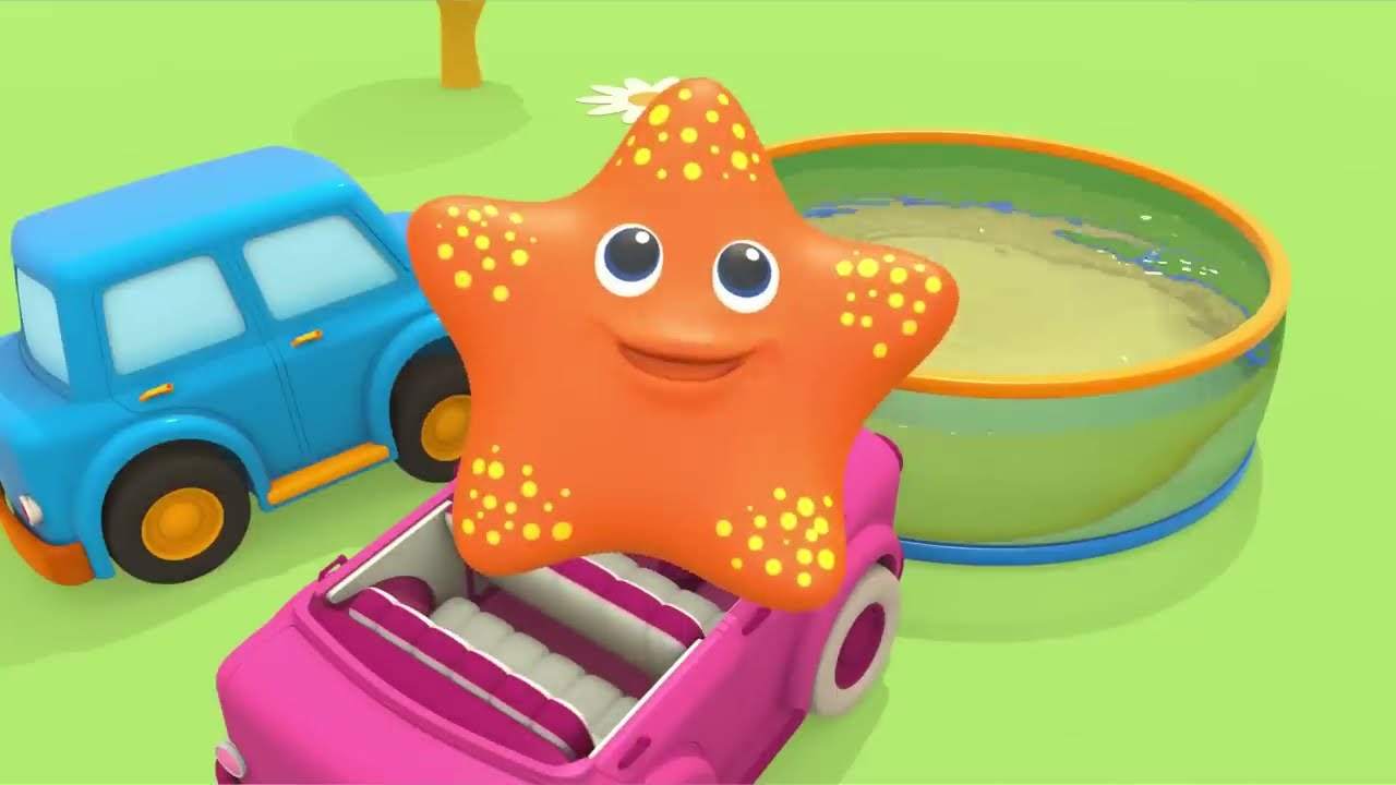 Car Cartoon for Kids: Clever Cars and Sea Animals Adventure!