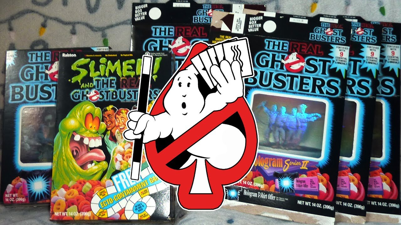 Ghostbusters - Hologram cereal boxes & Slimer cereal by Ralston - Vintage review!