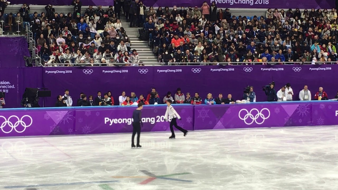 Yuzuru Hanyu OG FS 6min warm-up 20180217