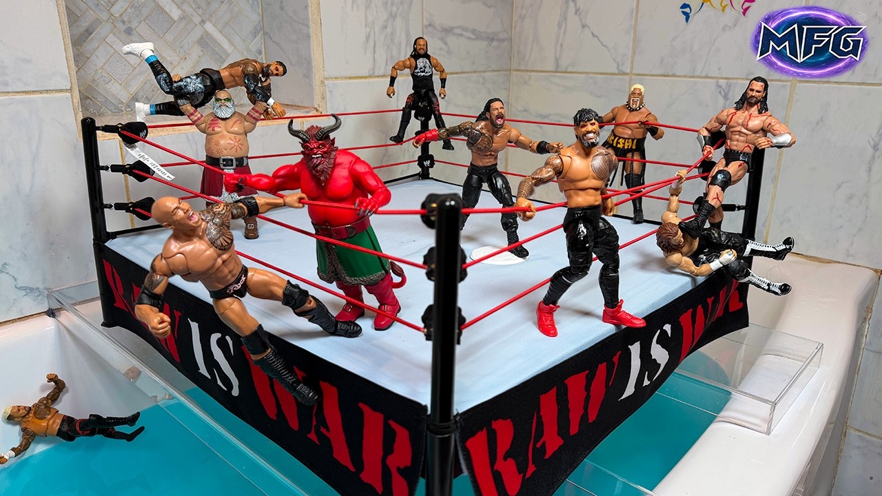 WWE 5v5 Action Figure Bathtub Battle Royal