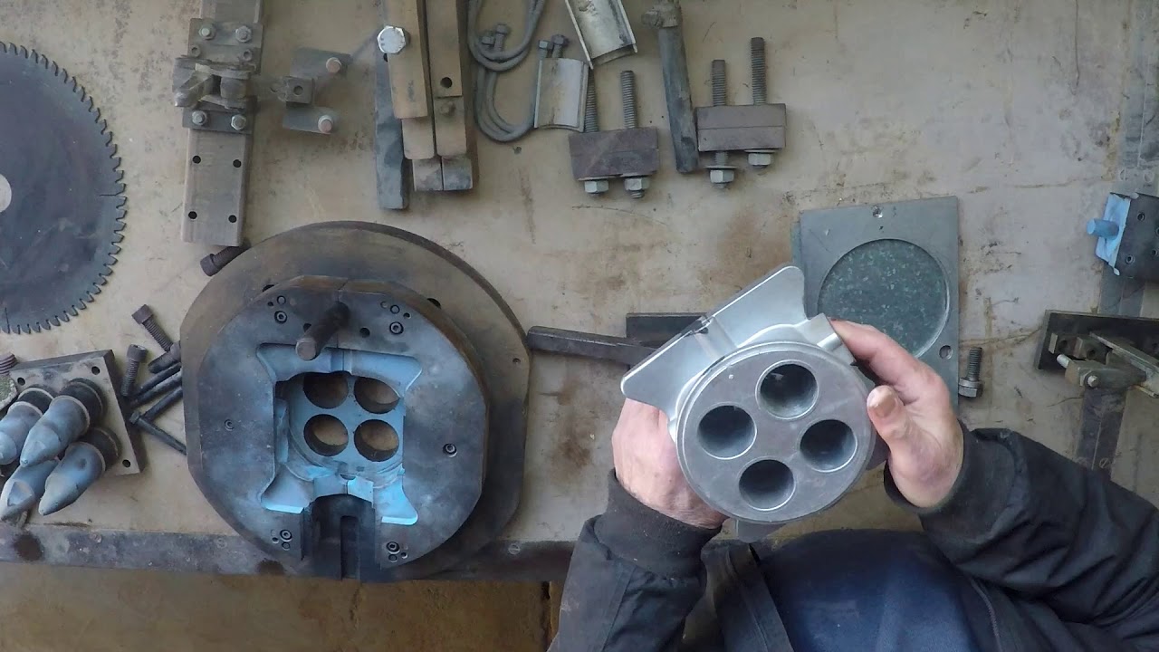 Casting a four barrel throttle body Part 2 :- The die, the furnace, and the machine