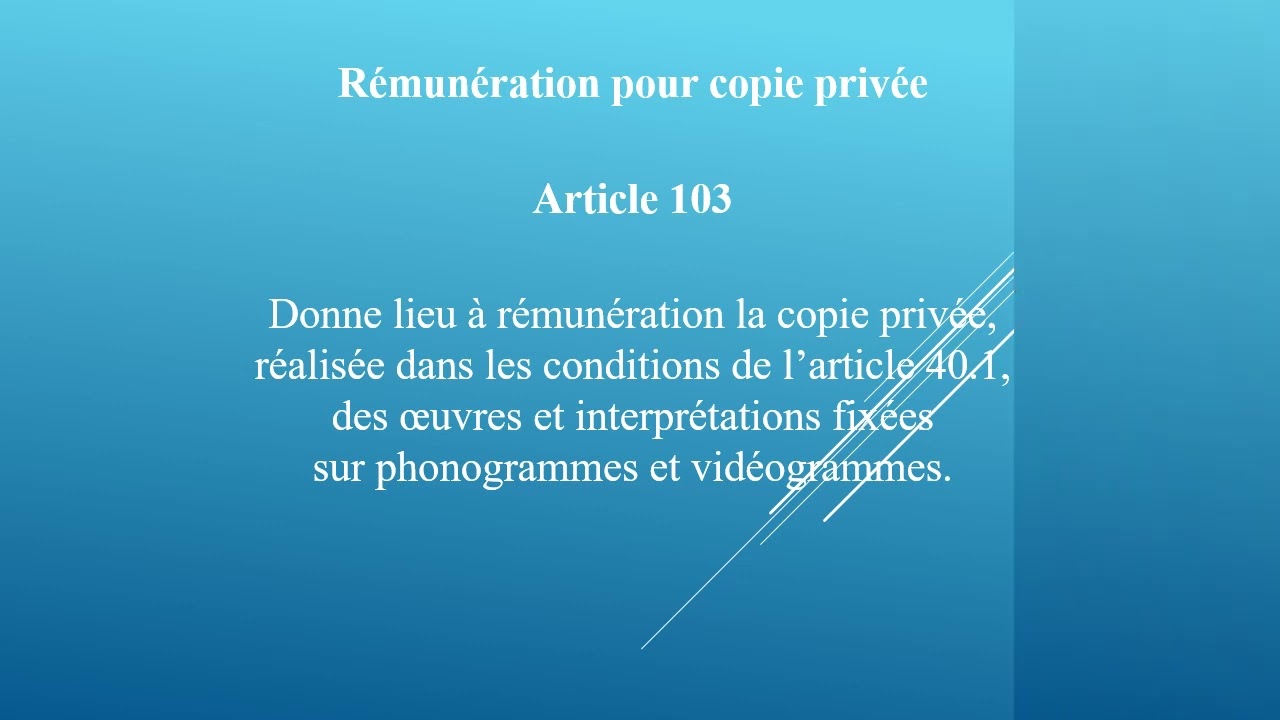 TOUT SUR LA COPIE PRIVEE