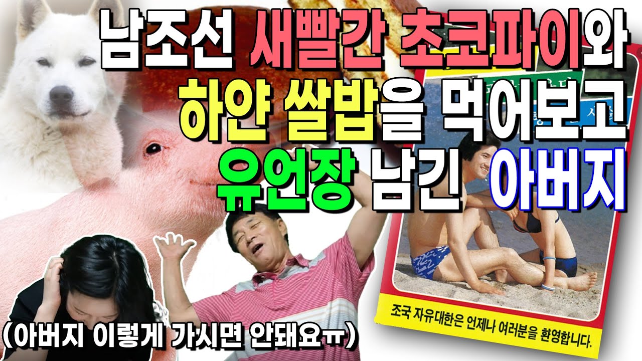 남조선의 새~빨간 초코파이와 하얀 쌀밥을 먹어보고 유언장을(?) 남긴 아부지 (아버지... 이렇게 가시면 안돼요!)