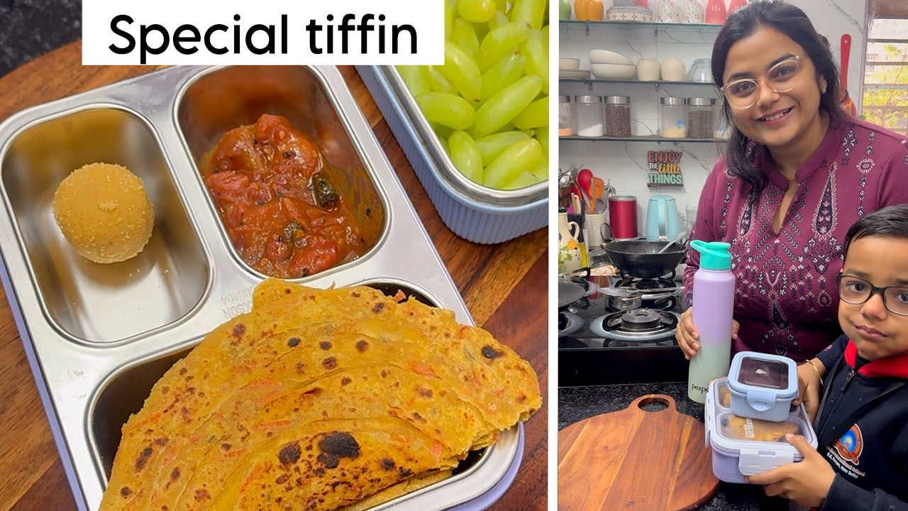 Kaddu chipaya bete ke tiffin me, or beta hola itna tasty paratha to roz banana #sonalkirasoi 