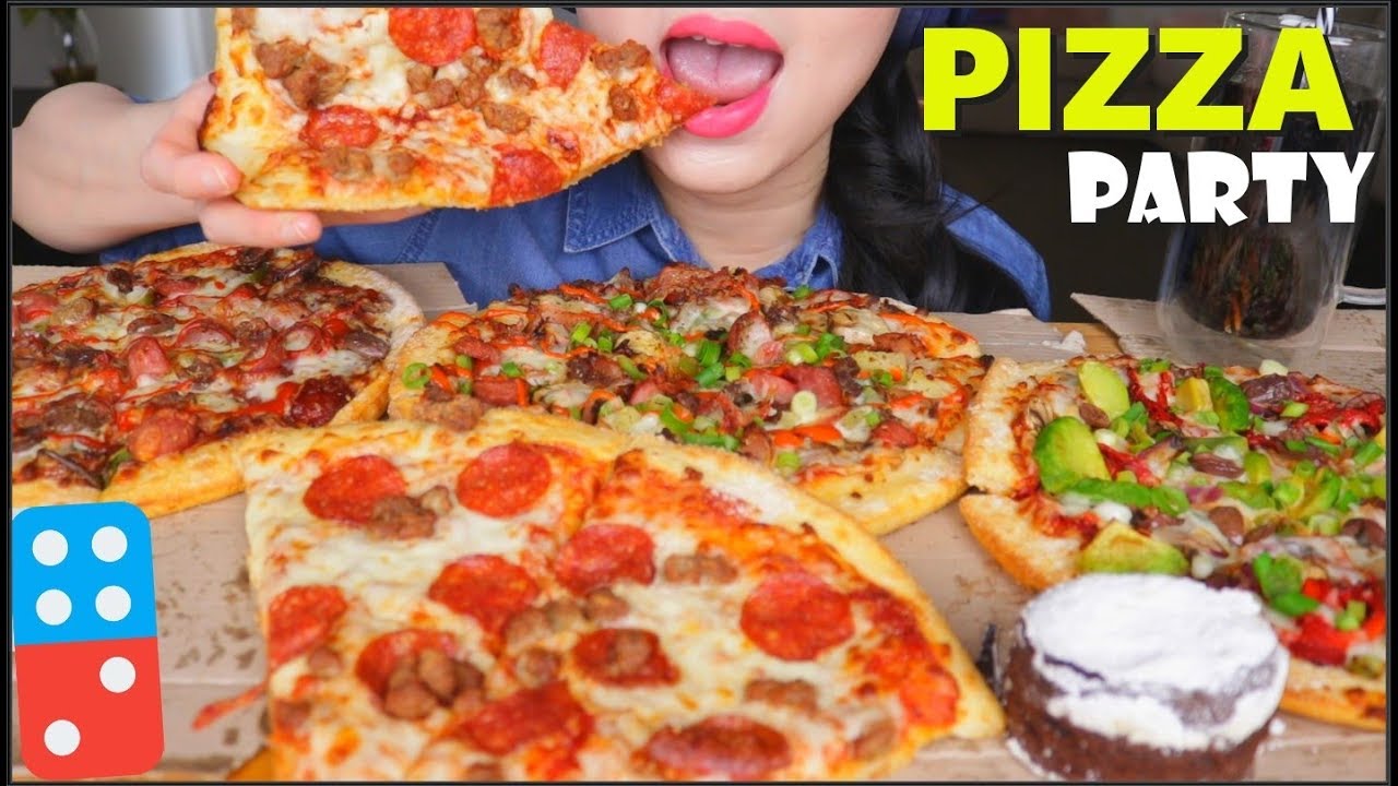 ASMR PIZZA PARTY | DOMINOS AUSTRALIA | CHOCOLATE LAVA CAKE | EATING SOUNDS | NO TALKING