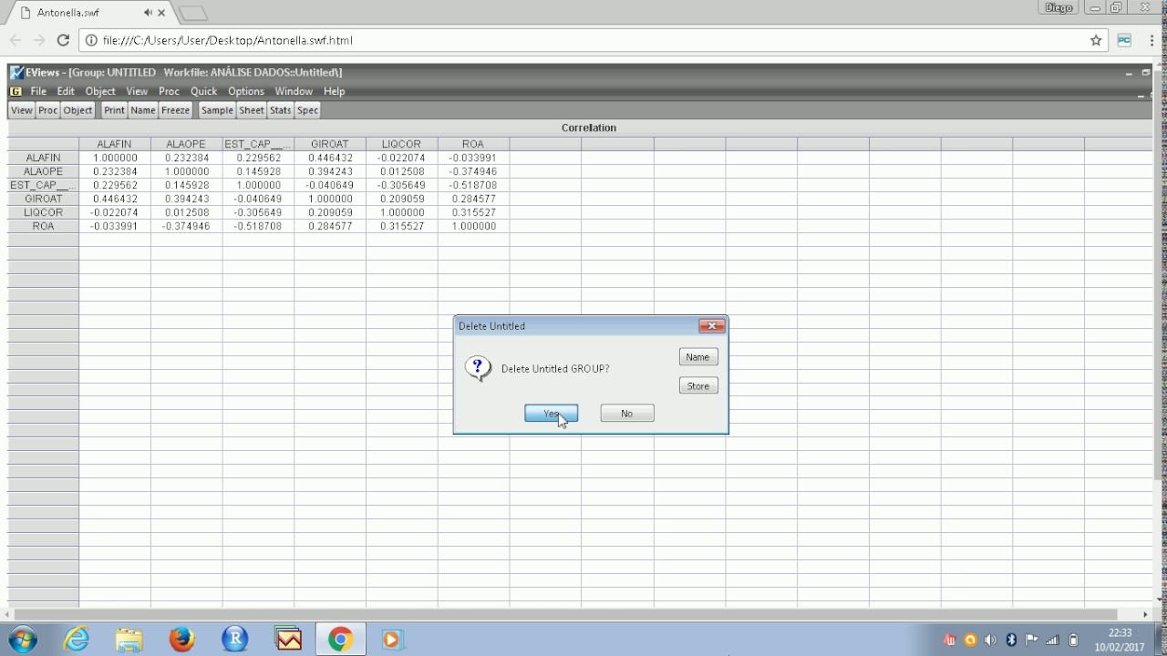 Regressão -Dados em Painel - Eviews - Diego Saldo